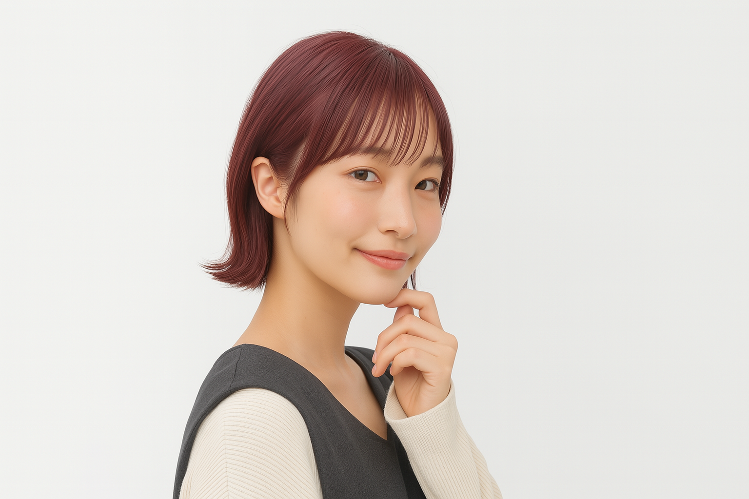 透けバング×外ハネライン