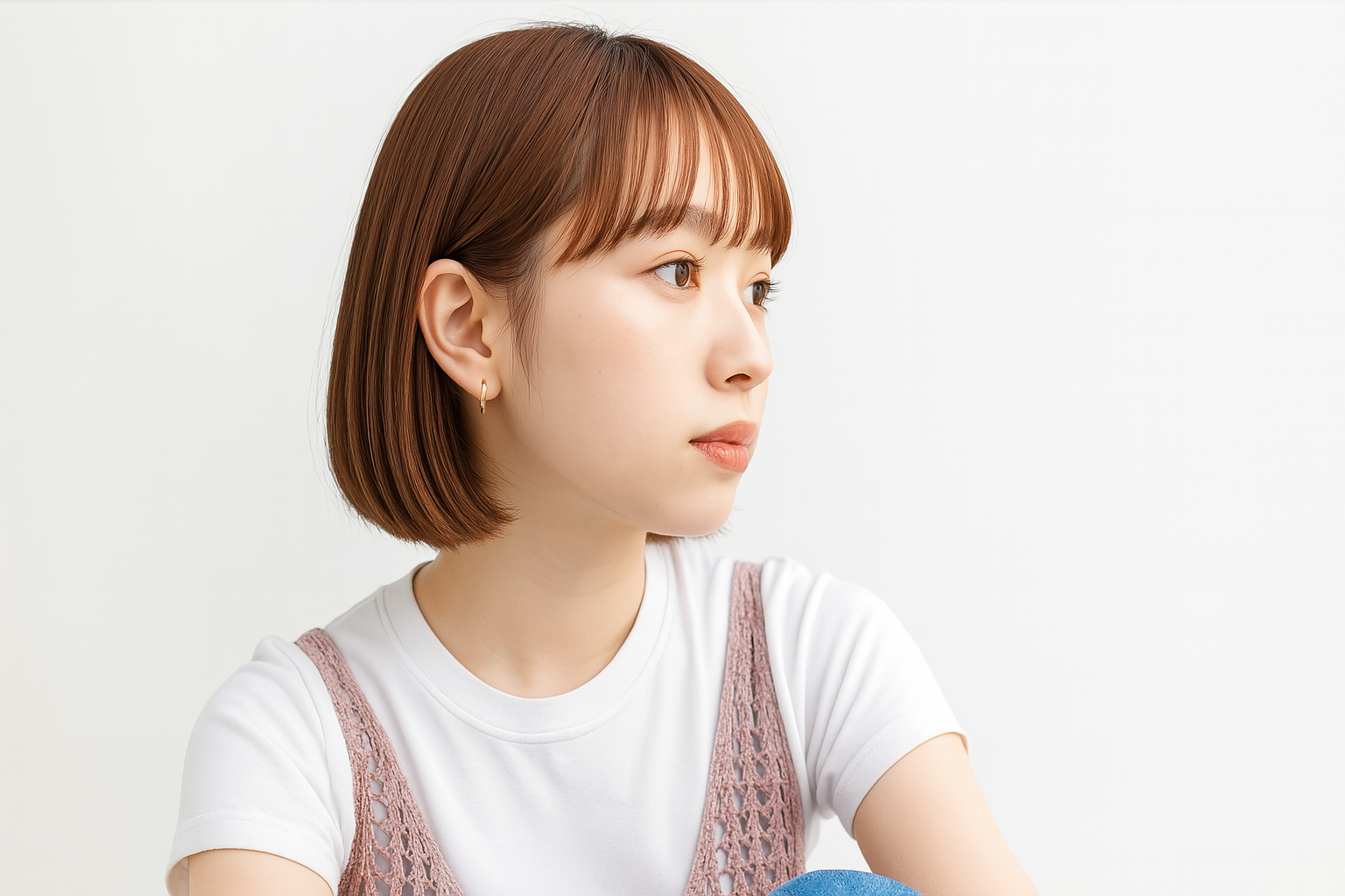 ナチュラルバング×内巻きライン