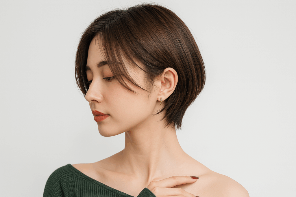 【うざバング×タイトショートボブ】色気と抜け感の横顔美人ボブ
