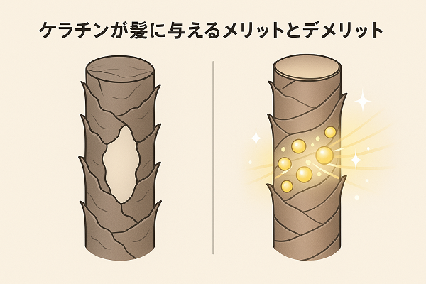 ケラチンが髪に与えるメリットとデメリット