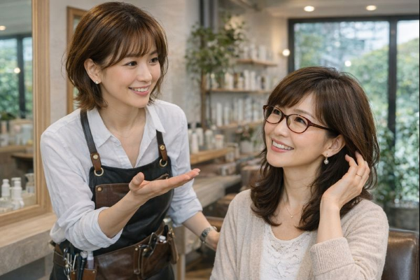 50代の眼鏡に合う髪形のポイント