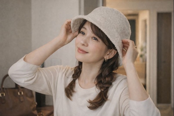 バケットハットをかぶる40代のヘアアレンジのポイント